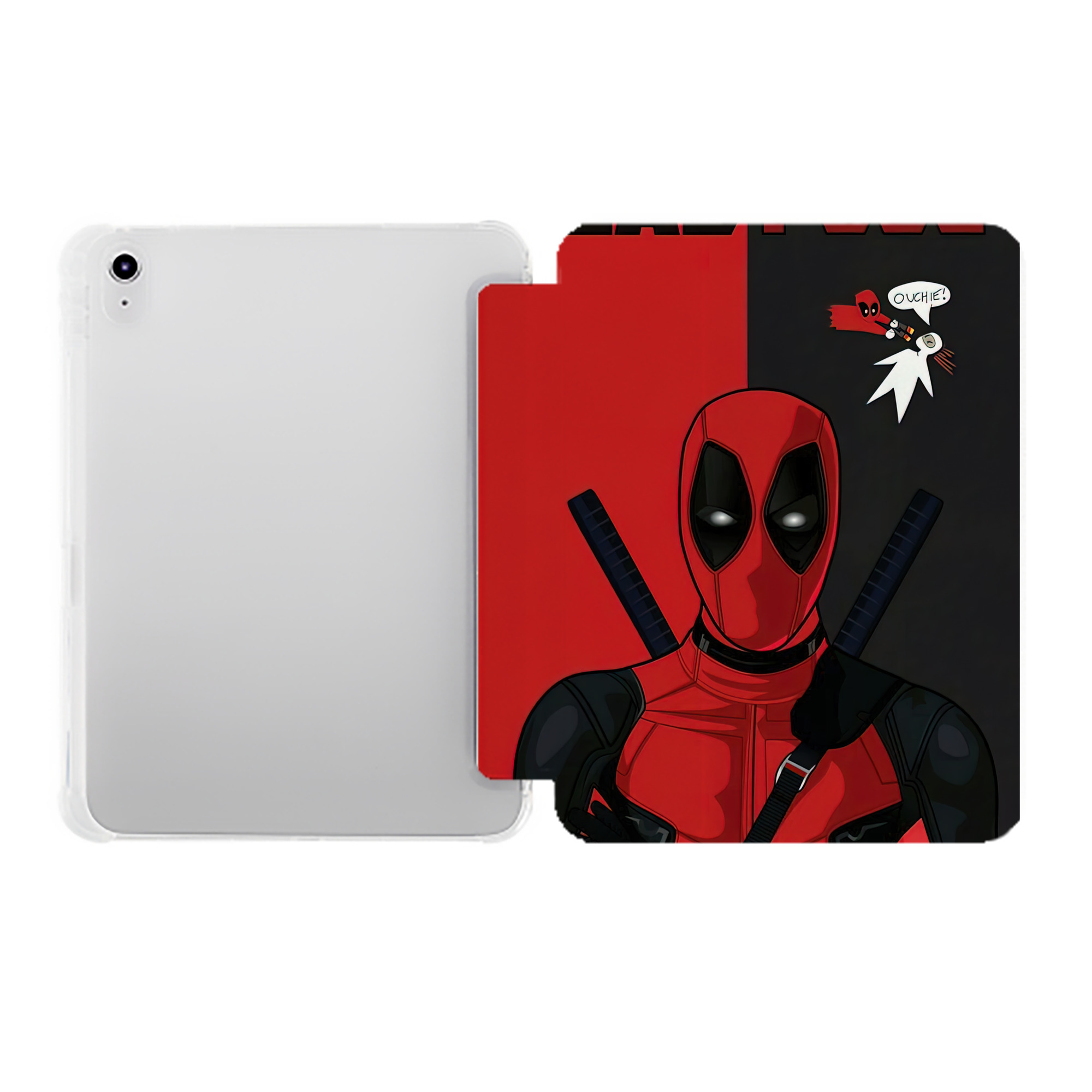 （画像用） Deadpool デッドプール IPad ケース ペン収納付き 三つ折りスタンド PUレザー×シリコン 対応機種9.5/10.5/10.9インチ